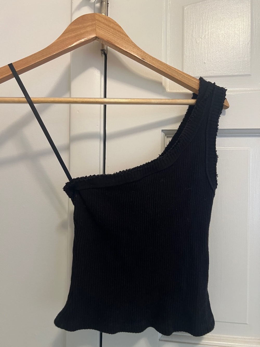 Urban Outfitters Black One-Shoulder Ribbed Tank Dress